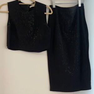 A.L.C. Black Crop Top and Skirt